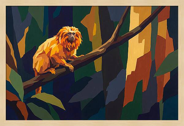 Golden Lion Tamarin In The Forest