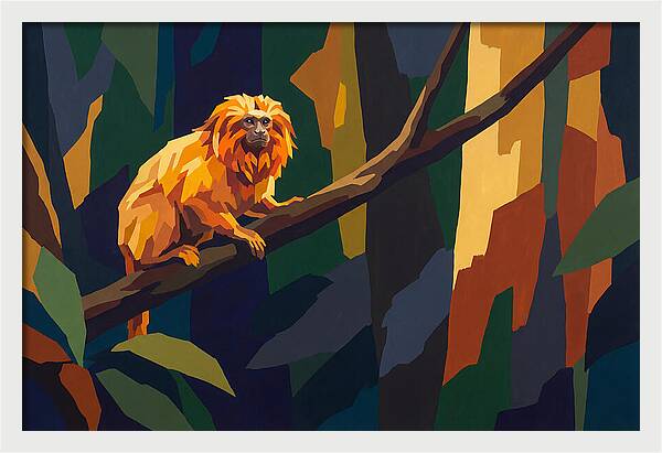 Golden Lion Tamarin In The Forest
