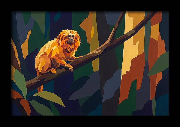 Golden Lion Tamarin In The Forest