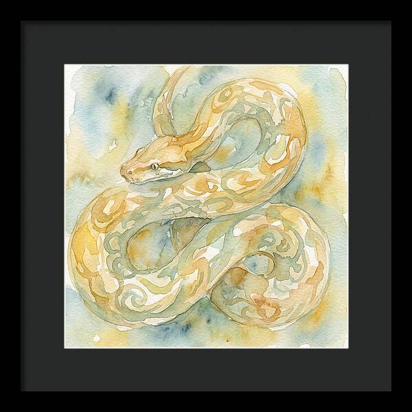 Golden Python In Watercolor