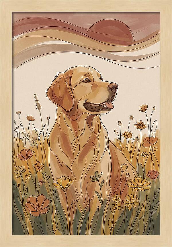 Golden Retriever In A Field