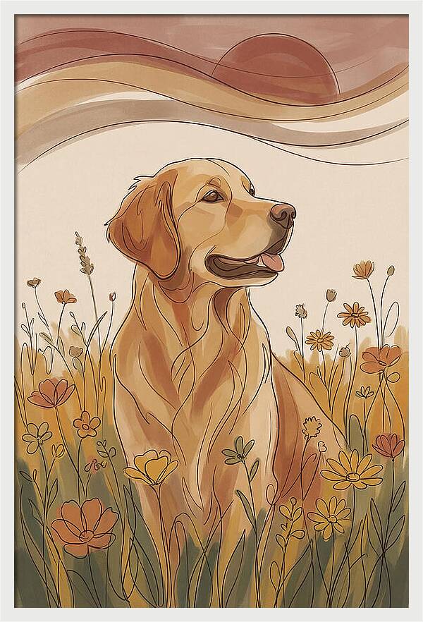 Golden Retriever In A Field