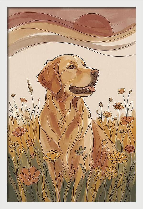Golden Retriever In A Field