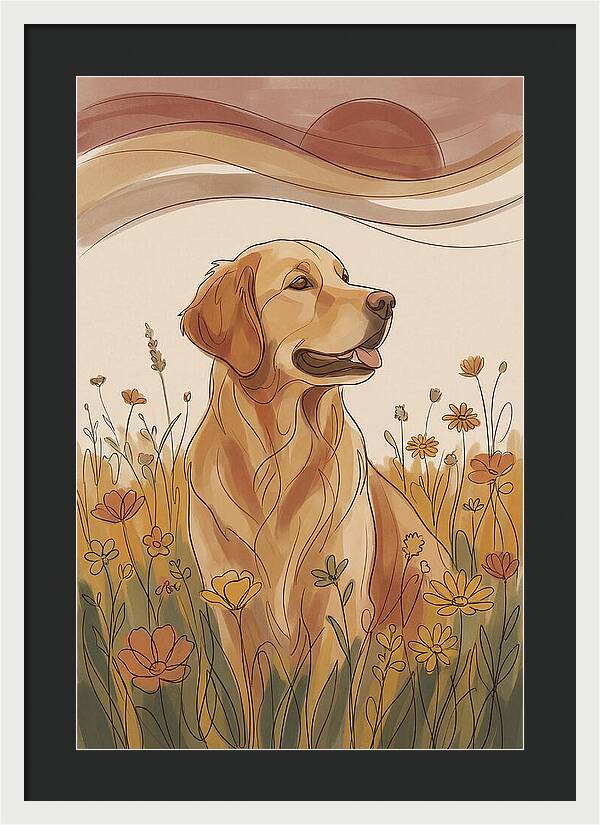 Golden Retriever In A Field