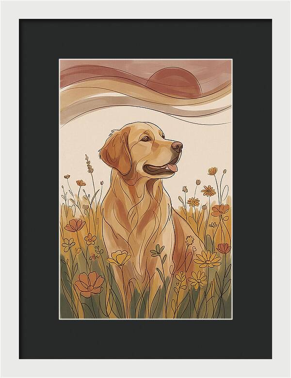 Golden Retriever In A Field