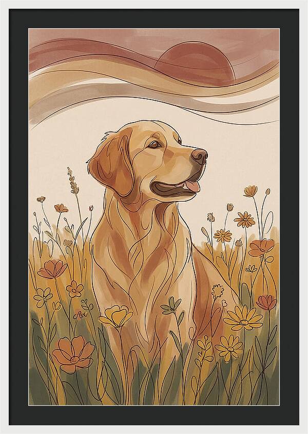 Golden Retriever In A Field