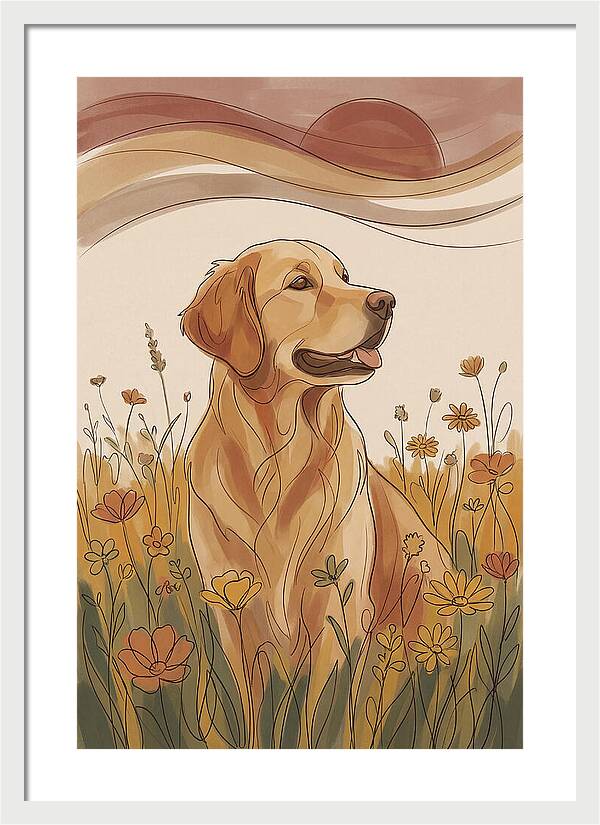 Golden Retriever In A Field