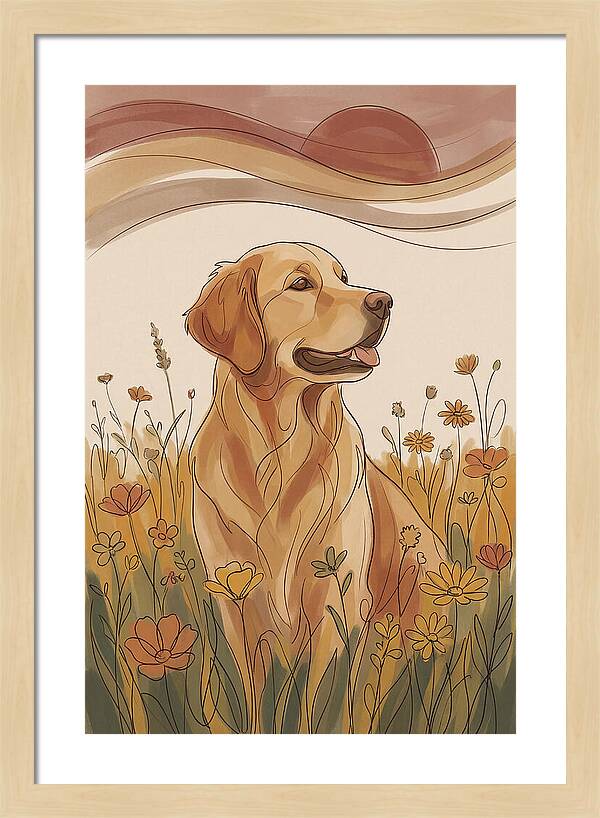 Golden Retriever In A Field