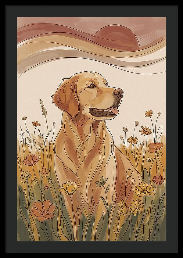 Golden Retriever In A Field