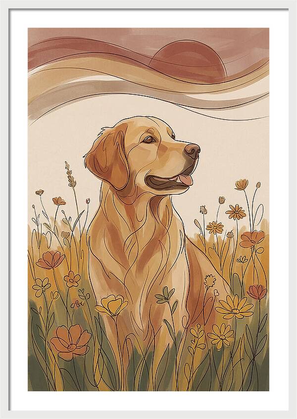 Golden Retriever In A Field
