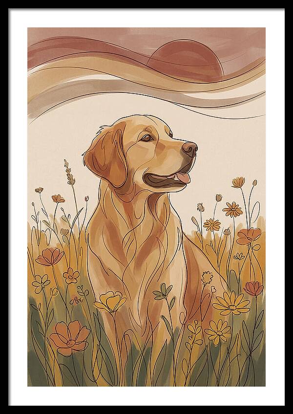 Golden Retriever In A Field