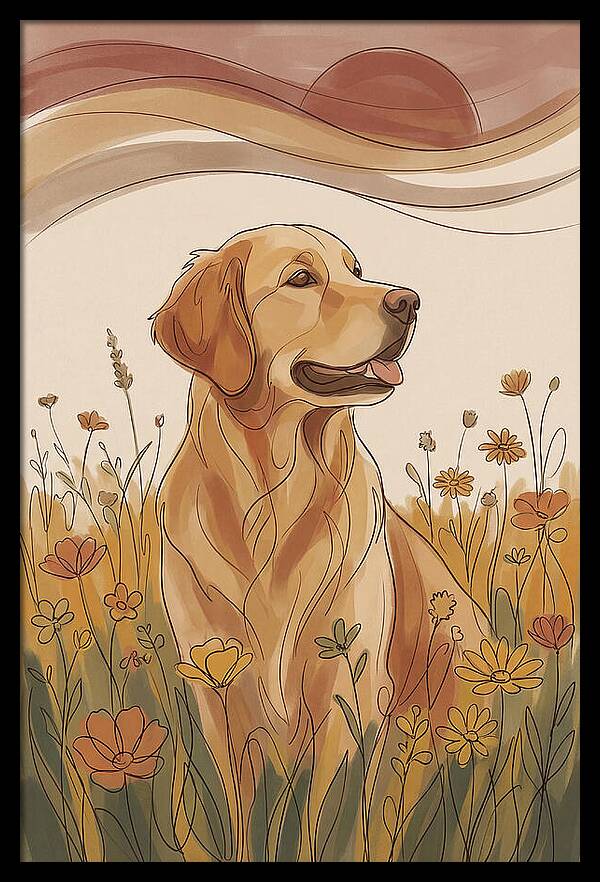 Golden Retriever In A Field