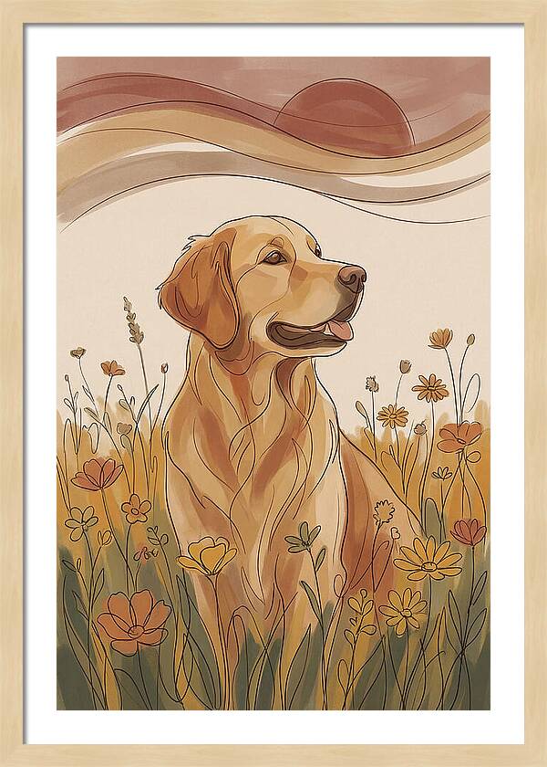 Golden Retriever In A Field