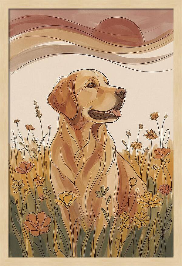 Golden Retriever In A Field
