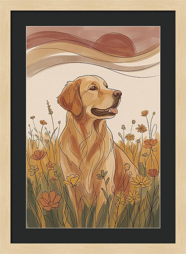 Golden Retriever In A Field