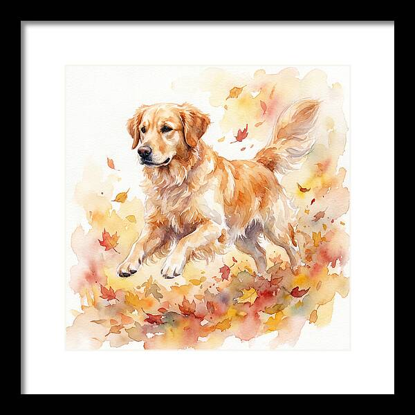 Golden Retriever In Autumn