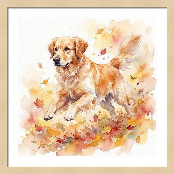 Golden Retriever In Autumn