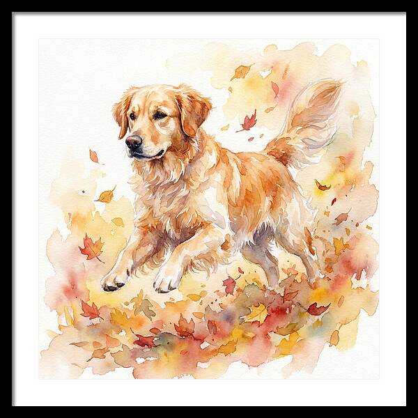 Golden Retriever In Autumn