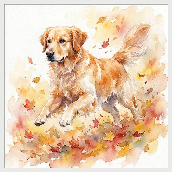 Golden Retriever In Autumn