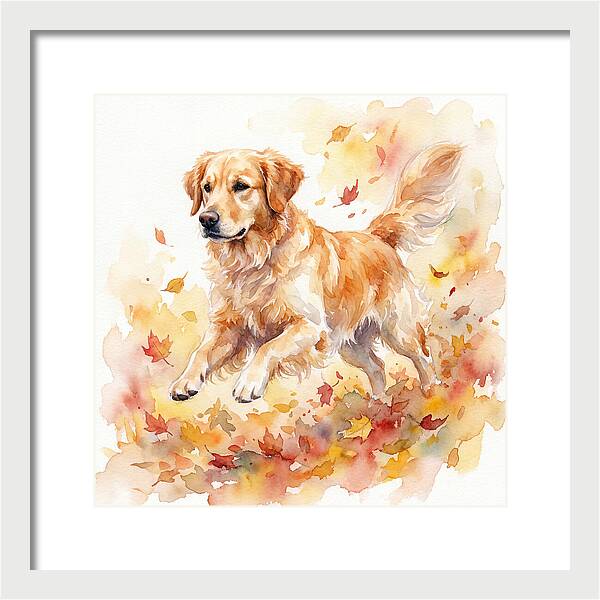 Golden Retriever In Autumn