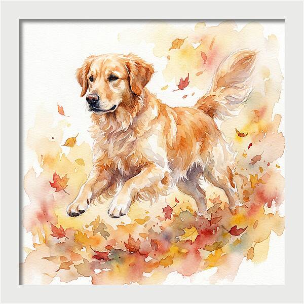 Golden Retriever In Autumn