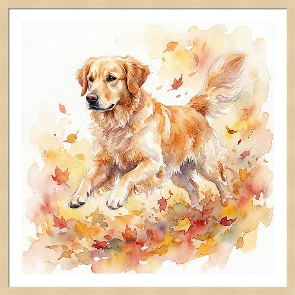 Golden Retriever In Autumn