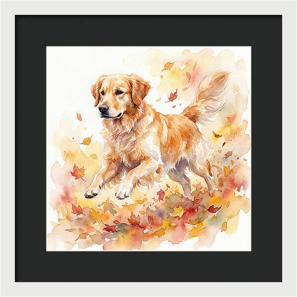 Golden Retriever In Autumn