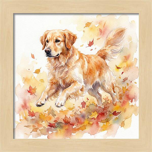 Golden Retriever In Autumn