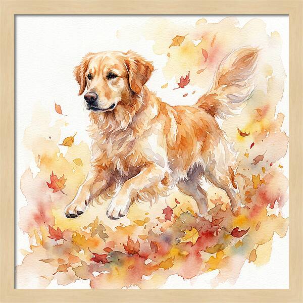 Golden Retriever In Autumn