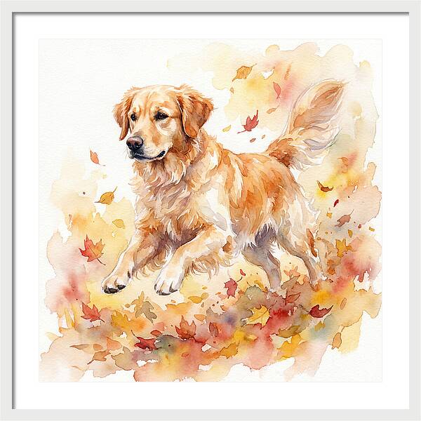 Golden Retriever In Autumn