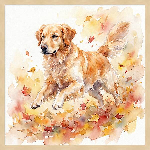 Golden Retriever In Autumn