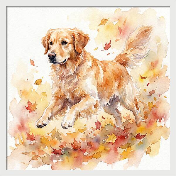 Golden Retriever In Autumn