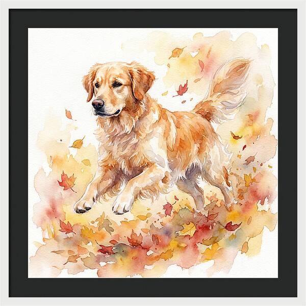 Golden Retriever In Autumn