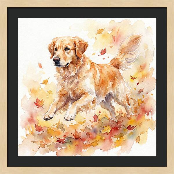 Golden Retriever In Autumn