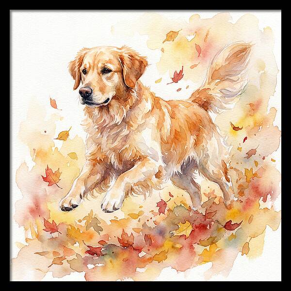 Golden Retriever In Autumn