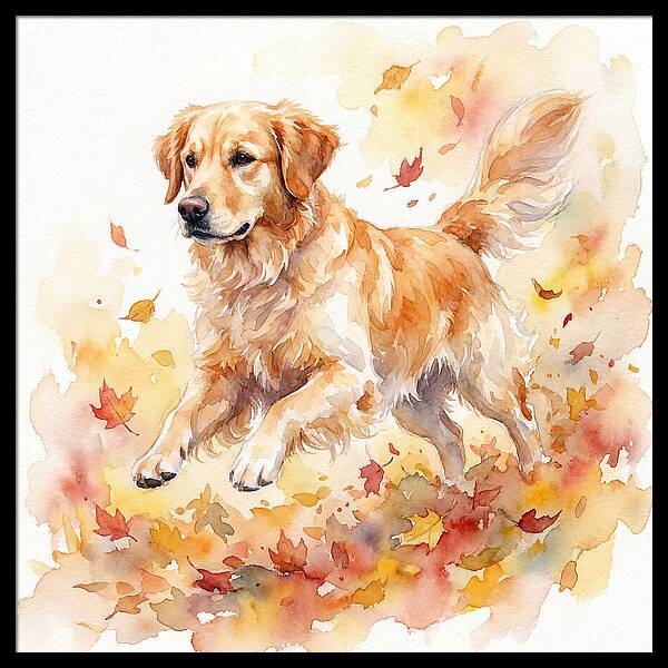 Golden Retriever In Autumn