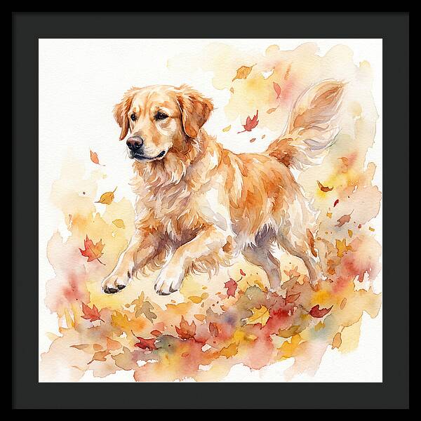 Golden Retriever In Autumn