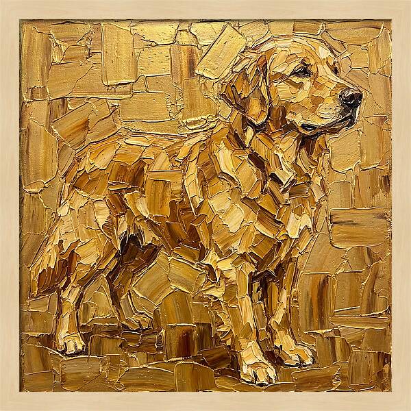 Golden Retriever In Golden Hues