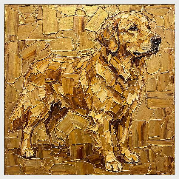 Golden Retriever In Golden Hues