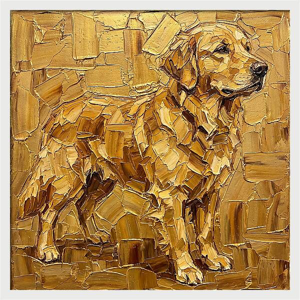 Golden Retriever In Golden Hues