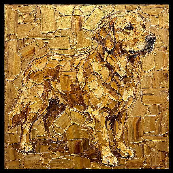 Golden Retriever In Golden Hues