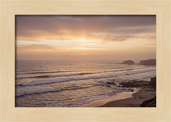 Golden Sunrise Over Calm Ocean