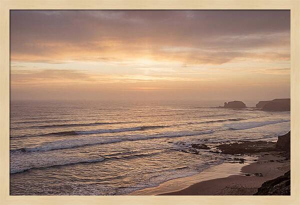 Golden Sunrise Over Calm Ocean