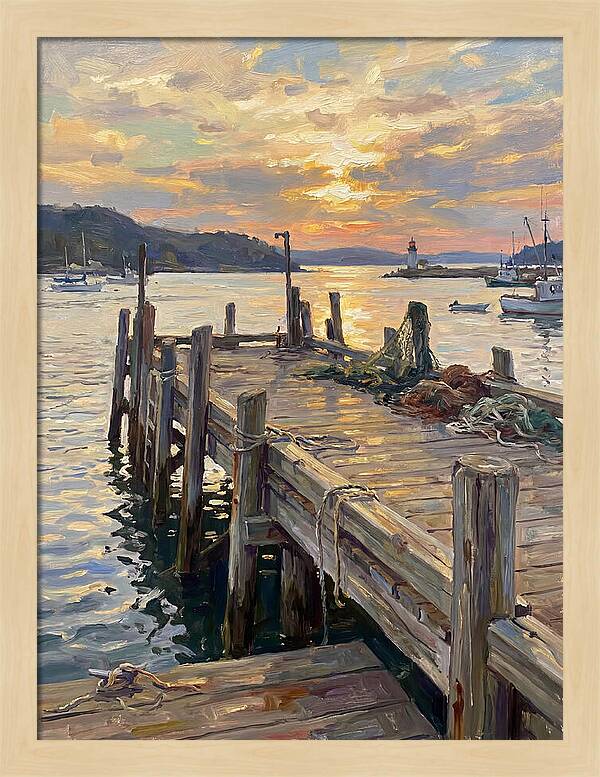 Golden Sunset Over Pier