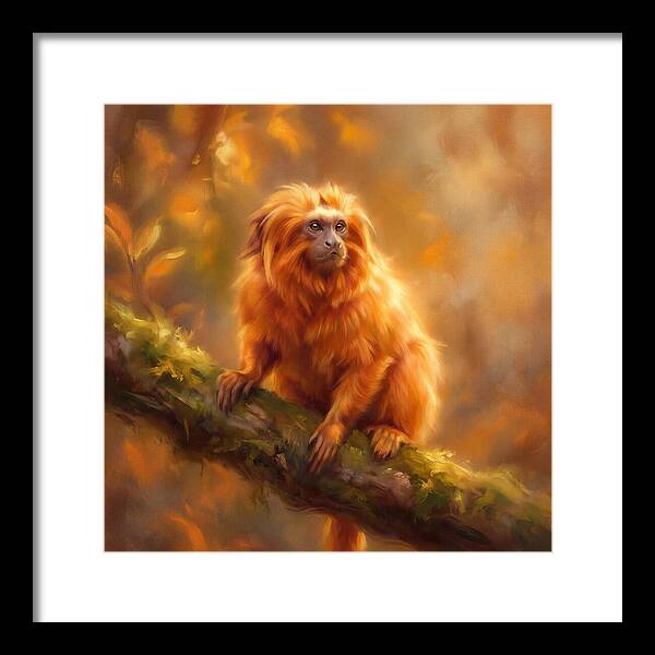 Golden Tamarin In Autumn Glow
