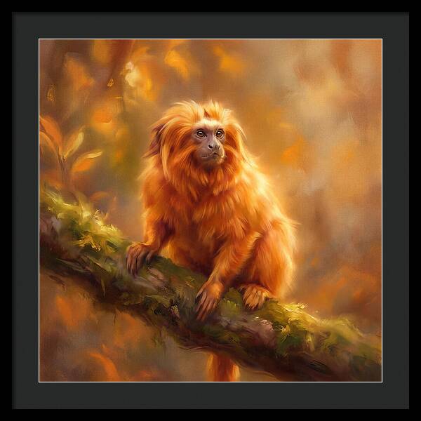 Golden Tamarin In Autumn Glow