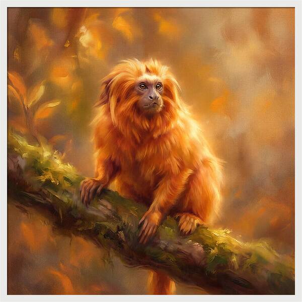 Golden Tamarin In Autumn Glow