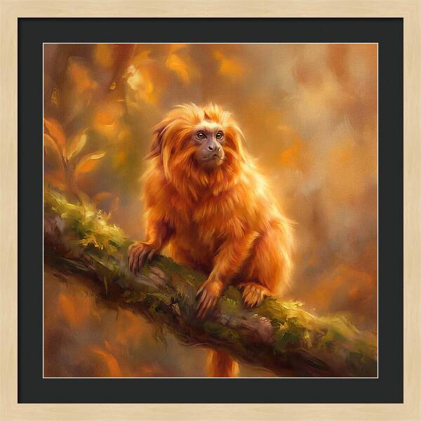 Golden Tamarin In Autumn Glow