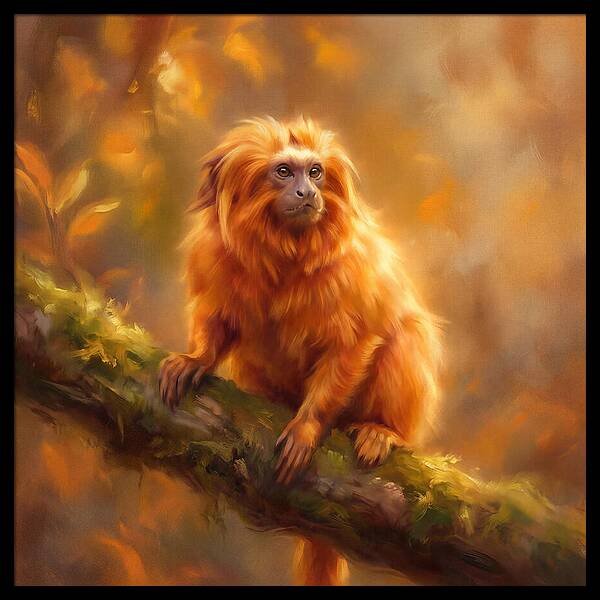Golden Tamarin In Autumn Glow