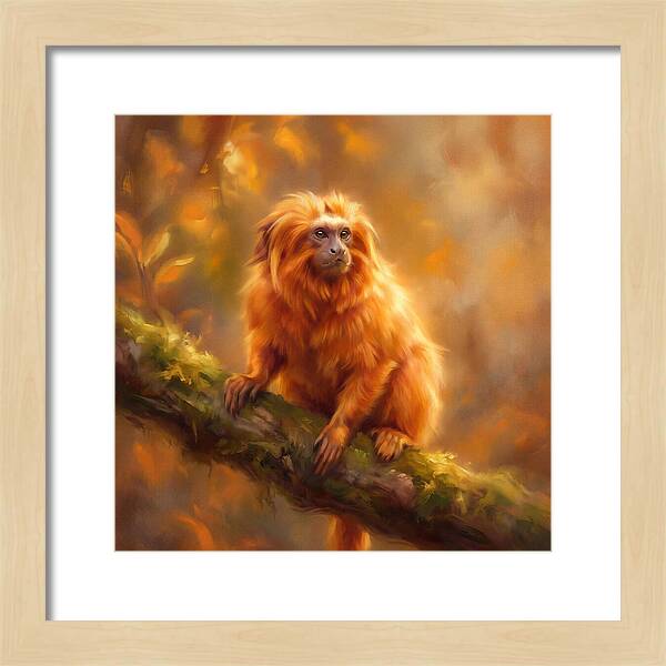 Golden Tamarin In Autumn Glow